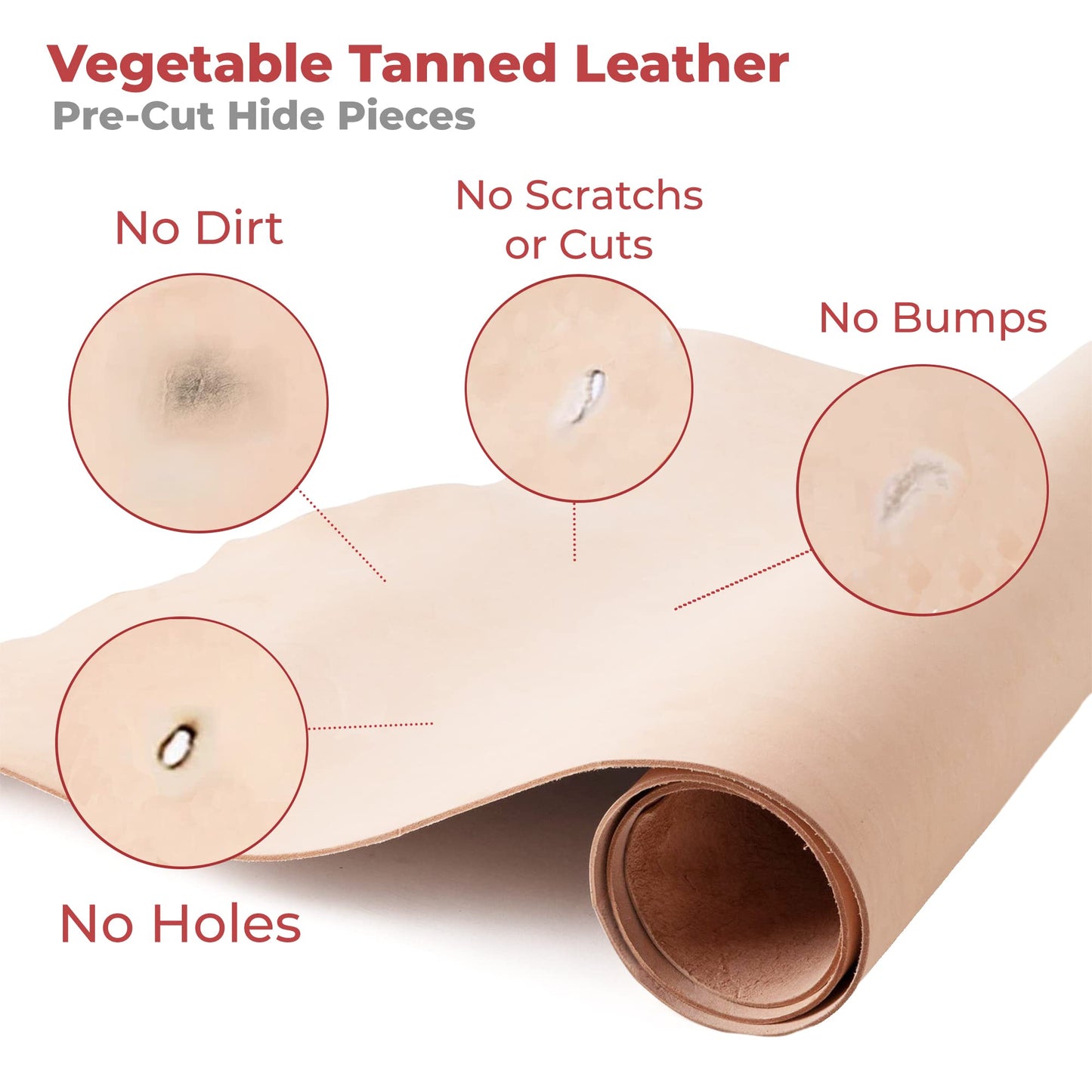 ELW Vegetable Tanned Leather 8-9 Oz. (3.2-3.6mm) Thickness | Pre-Cut 6"x12" | Tooling Leather Cowhide - Full Grain Leather Good for Crafting, Saddlery, Home Decor, Holsters, Knife Sheaths, Stamping