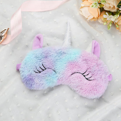Cute Animal Sleeping Mask Soft Plush Blindfold Cute Rabbit Panda Koala Eye Cover Eyeshade for Kids Teens Girls Women (Flamingo)