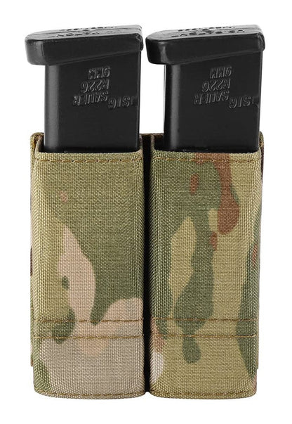KRYDEX Double Pistol Mag Pouch Nylon 9mm with Quick Release Kydex Magazine Pouch Insert (Multicam)
