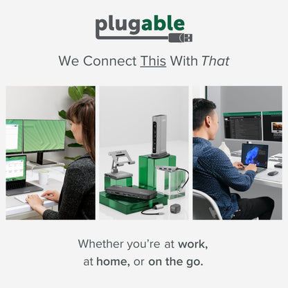 Plugable M.2 NVMe SSD Enclosure; Tool-Free & Driverless, USB 3 Type-C, Including Thunderbolt and USB4, at 10Gbps. for M.2 NVMe SSDs 2230 to 2280 PCIe Gen 3 and 4. USB Cables Included