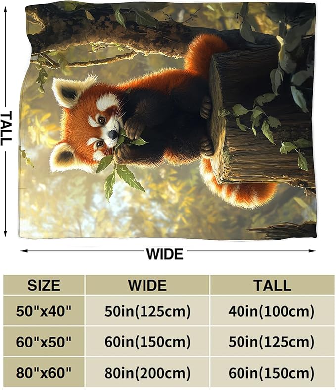 Red Panda Blanket, Pandas Gift Pictures Animal Throw Blankets, Fuzzy Plush Blanket Soft for Red Panda Lover Kids Teens Women Men Girls Boys Stuff for Bedding Sofas Couch 80"X60"