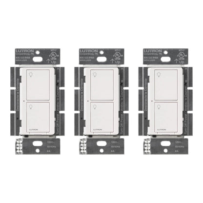 Lutron Caseta Original Smart Light Switch (Lutron Smart Hub Required), for Home, LED Lights, and Fans, 6 Amp, Single-Pole/3-Way, Neutral Required, PD-6ANS-WH, White