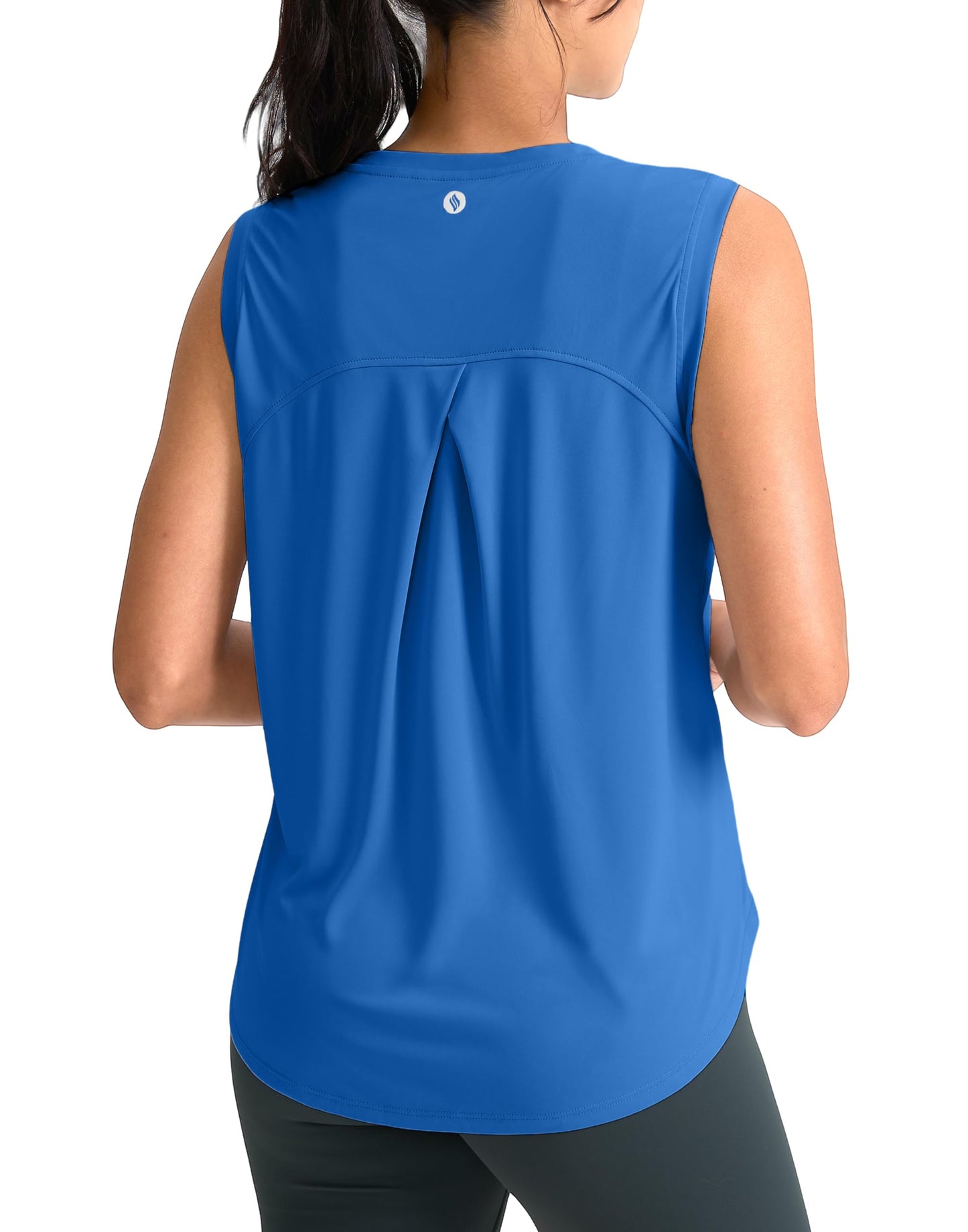 SANTINY Women's Sleeveless Workout Tops Breathable Lightweight Active Tennis Yoga Shirts Athletic Running Tank Tops for Women (Royal Blue_L)