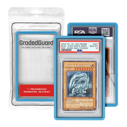 GradedGuard PSA Card Slab Protector Case, Standard PSA Size, Impact Resistant TPU Holder, Drop & Scratch Proof Frame for Graded Sports TCG Collectible Trading Cards. (Blue)
