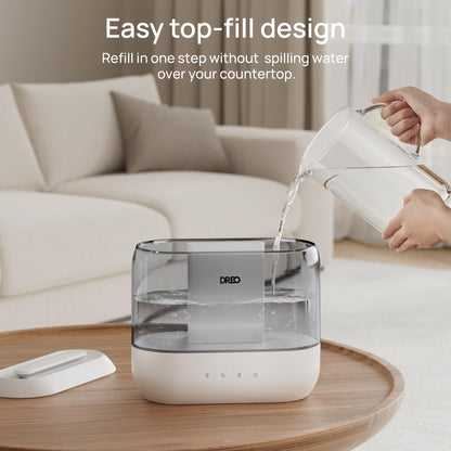 Dreo Humidifiers for Bedroom, 4L Top Fill for Large Room, 36H Runtime, 28 dB Quiet Supersized Cool Mist Air Humidifier for Baby Nursery, Plants, Indoor, Night Light, Easy to Clean & Fill