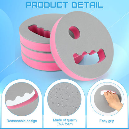 Hungdao 4 Pcs Water Exercise Discs Water Weights for Pool Exercise Set EVA Foam Aerobic Equipment for Adults Hand Held Pool Resistance for Swimming Beginners Arthritis(Gray and Pink)