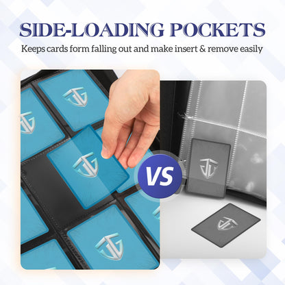 TCGUARD Trading Card Binder, 9 Side Loading Pocket Card Album Hold Up to 540 Cards, Zipper Binder for Cards Collection, TCG Card Holder for Game Card, Sports Card, Yugioh, MTG etc.(Green)