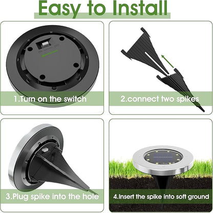 INCX Solar Lights for Outside,12 Pack Solar Lights Outdoor Waterproof, Solar Garden Lights Landscape Lighting for Patio Pathway Lawn Yard Deck Driveway Walkway, Cold White