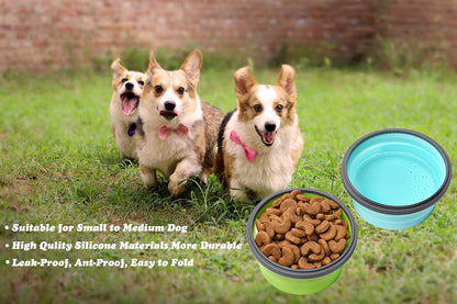Large Collapsible 40 OZ Travel Dog Bowls, 2 Pack with Lids, Foldable Silicone Food & Water Bowl for Large Dogs, Lightweight & Leak Proof, Perfect for Outdoor Travel, Camping & Hiking
