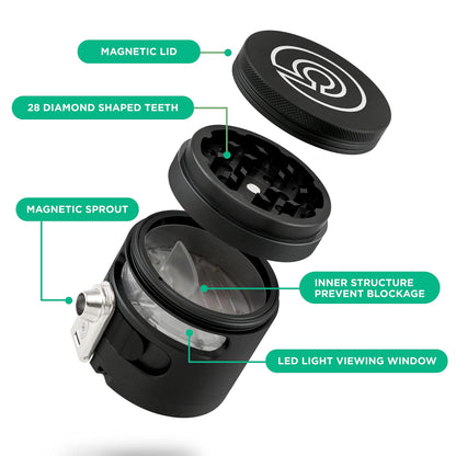 MANUAL Grinder AUTOMATIC Dispenser Large 2.5" Aluminum Alloy, for HOME & KITCHEN ONLY (Midnight)…