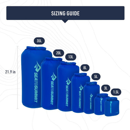 Sea to Summit Lightweight Dry Bag, Multi-Purpose Dry Storage, 3 Liter, Surf Blue