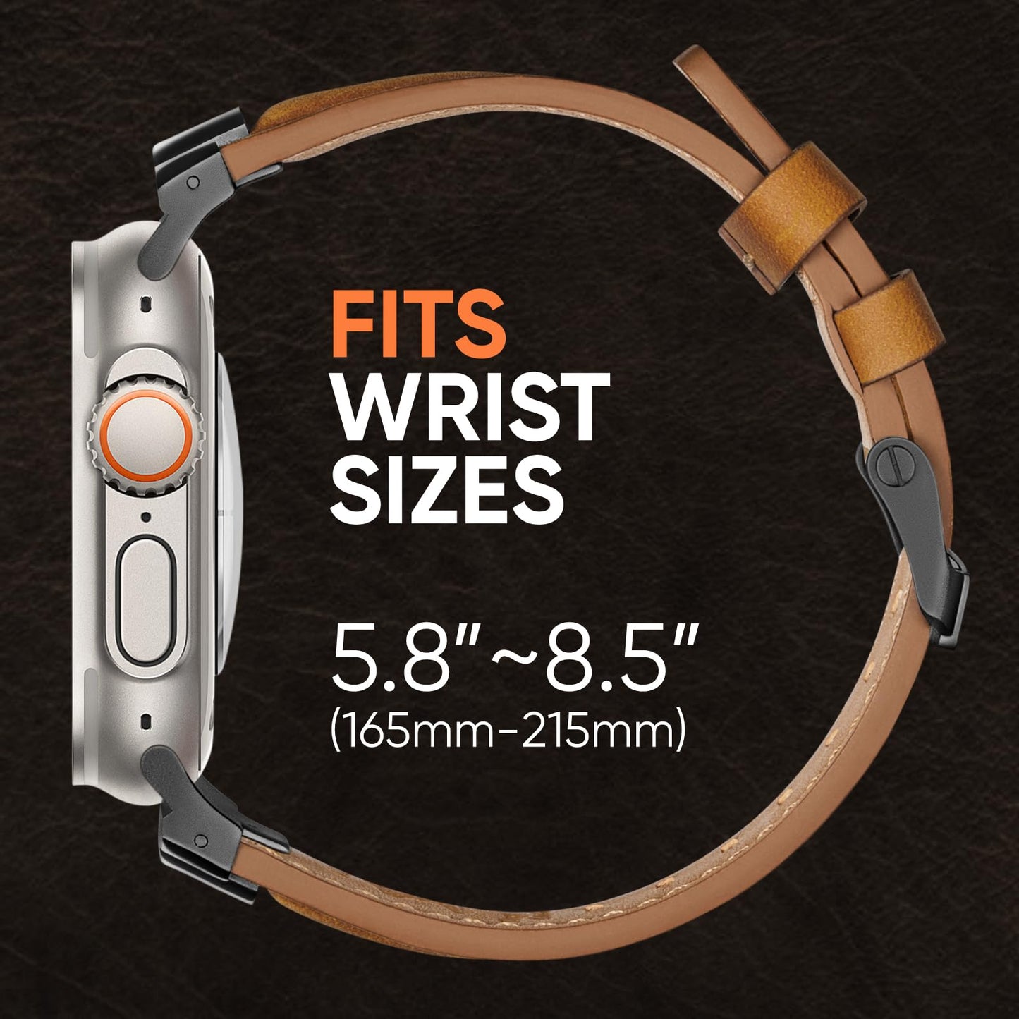 Suitisbest Leather Bands Compatible for Apple Watch Ultra Band 49mm 46mm 45mm 44mm 42mm, Genuine Leather Replacement Strap for iWatch Series 11 10 9 8 7 6 5 4 3 2 1, SE 3 2 1, Ultra 3 2 1