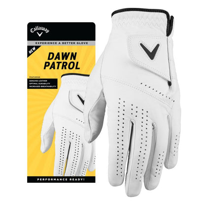 Callaway Golf Dawn Patrol Glove (Worn on Left Hand, White 2024, Large, Cadet (Short Fingers))