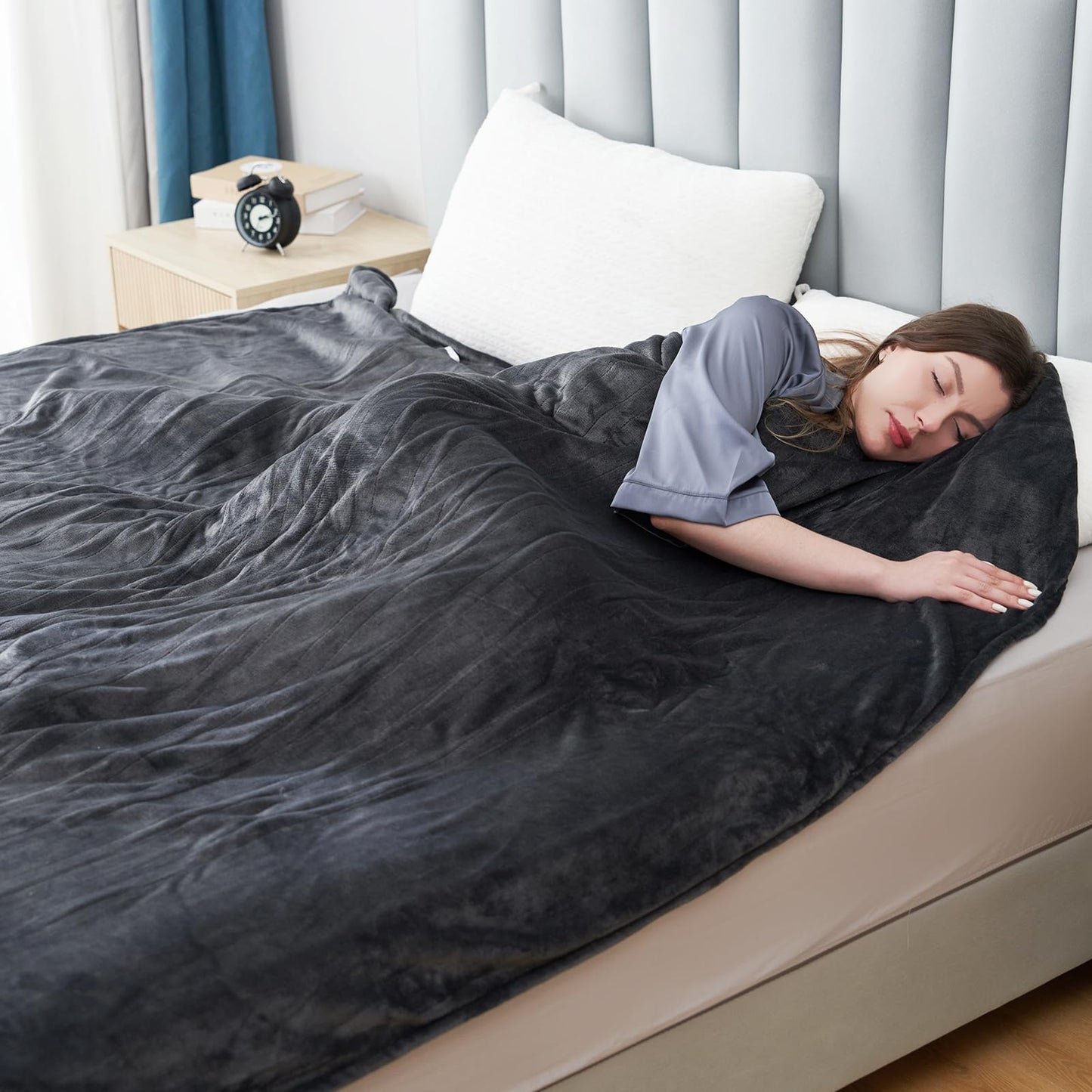 Electric Heated Blanket Full Size 72"x84", Cozy Large Oversized, 5 Heating Levels & 10 Hours Auto Off, Cozy for Bed, Sofa, & Office, Machine Washable, Purple