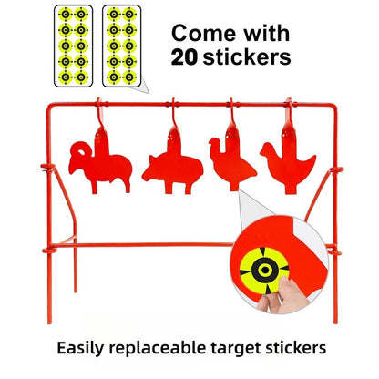 Atflbox BB Gun Target Animal Silhouette Heavy Metal Spinning Pellet Airsoft Shooting Target for Outdoor, Rated for .177 .20 Caliber