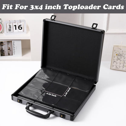Azamou Toploader Binder for Trading Cards, Hard Cases, Holds 216 Toploaders, 9 Pocket Sleeves for 3" x 4" Cards (Gray 216-Toploaders)