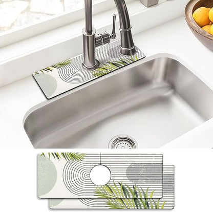 Sink Faucet Absorbing Mat, 2 Pack Drying Mat Around Faucet Sink Splash Guard