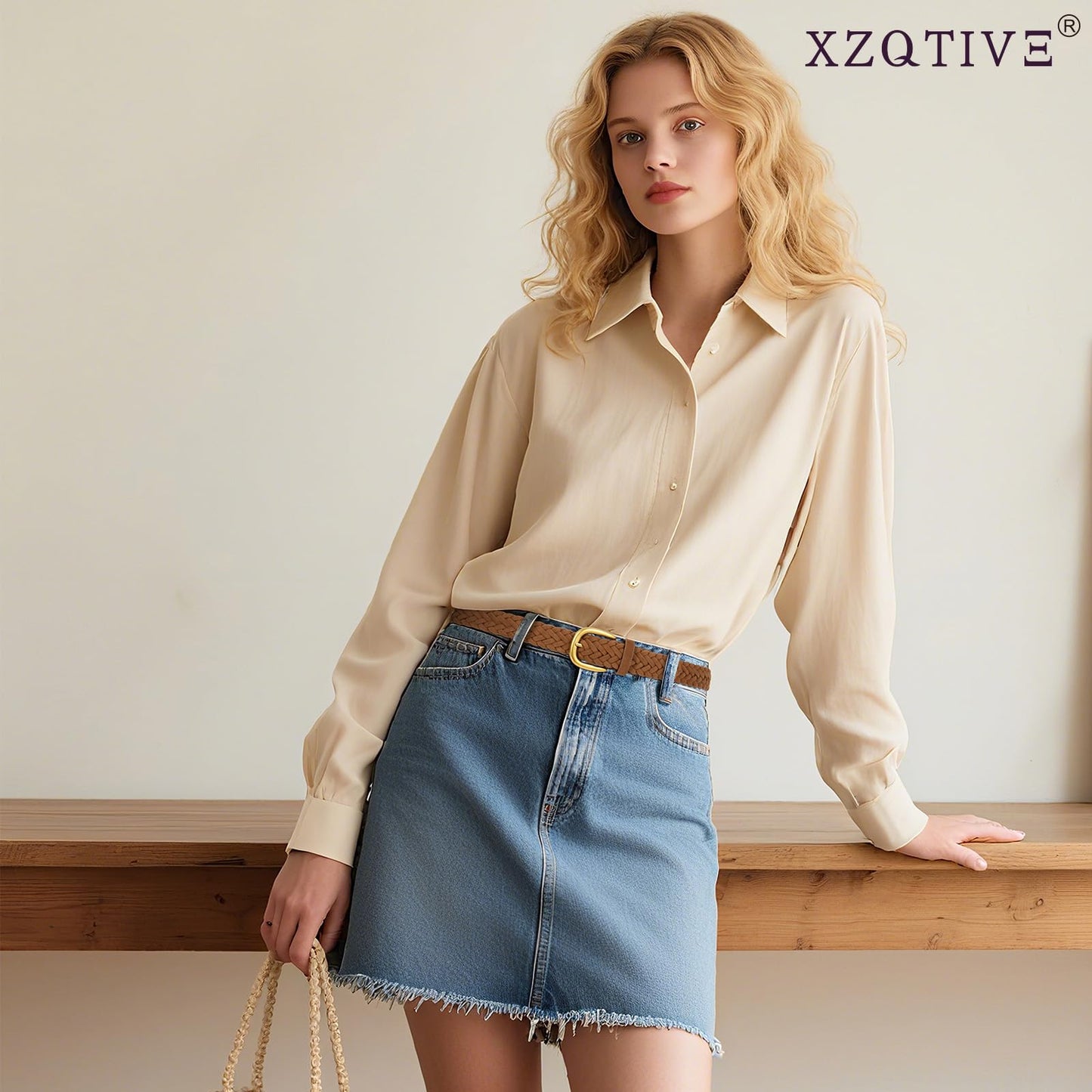 XZQTIVE Women’s Braided Suede Belt with No-Hole Adjustable Design – Vintage Woven Leather Waist Belt for Dresses,Jeans and Casual Outfits
