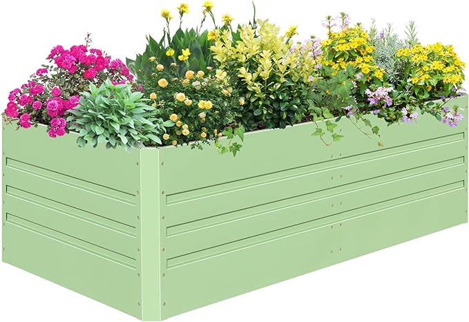 SnugNiture Galvanized Raised Garden Bed 6x3x2FT Outdoor Large Metal Planter Box Steel Kit for Planting Vegetables, Flowers