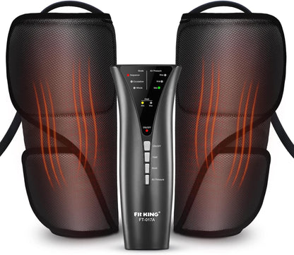 FIT KING Air Compression Leg Massager with Heat Calf Massager for Circulation (Corded Electric) Helpful for Pain Relief RLS Edema and Muscles Relaxation - Great Gift for Wife Mom