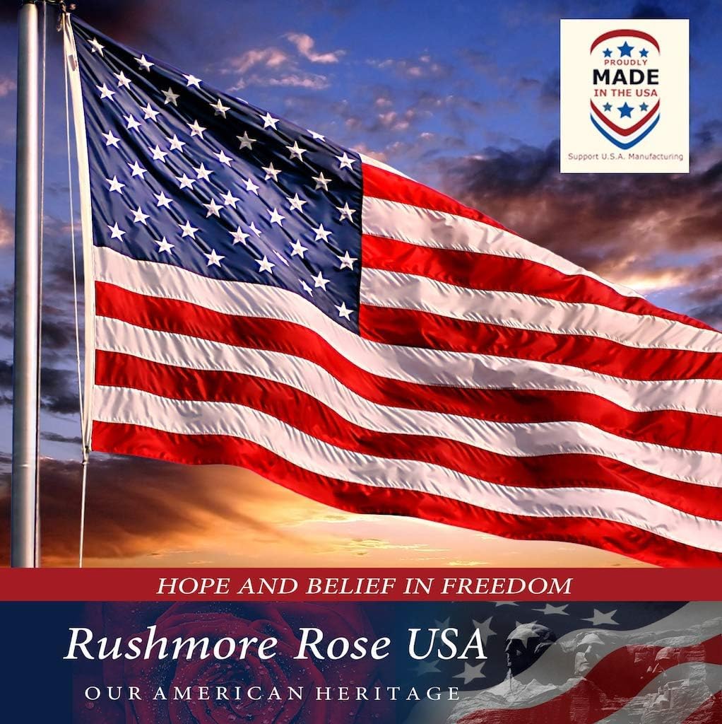 American Flag | American Flags for Outside 3X5 |100% Made in USA Flag - Premium US Flag 3X5 Heavy Duty Outdoor with Embroidered Stars and Sewn Stripes.