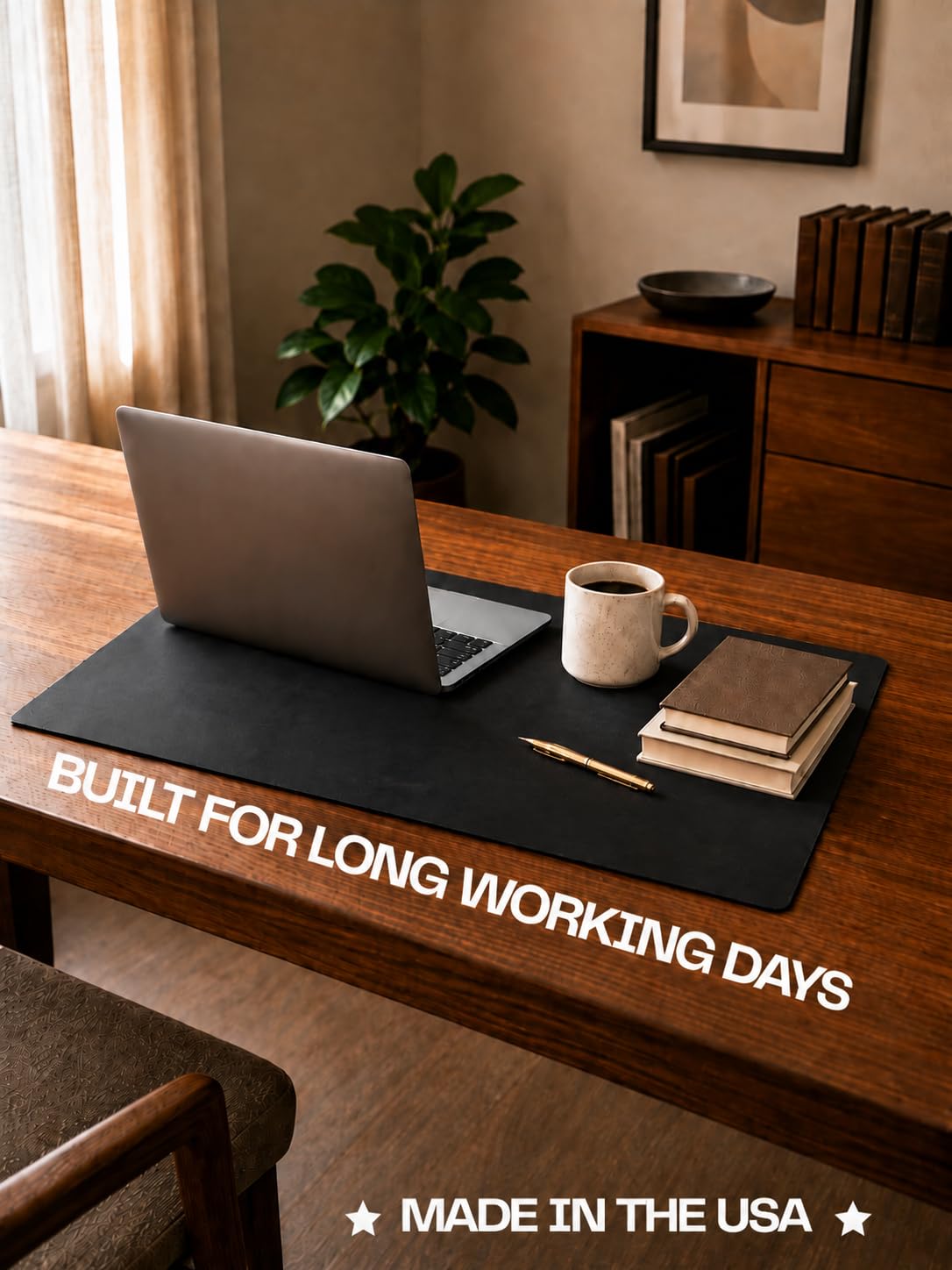Genuine Leather Desk Pad, Office Desk Mat, Large Desk Blotter, Desk Protector, and Mouse Pad – 31.5" x 15.75" (1.8-2.0 mm) Black, Waterproof, Premium Quality for Desk Surface Protection and Comfort