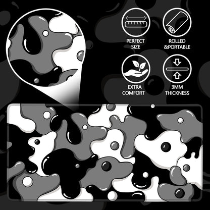 MEWOOCUE® Gaming Mouse Pad for Desk,Large Cute Black White Mousepad Laptop,Japanese Grey Anime Mouse Mat,Long XXL Waterproof Keyboard Pads,Big Non-Slip Mouse Pads for Game Office Home（31.5 x 15.7 in）