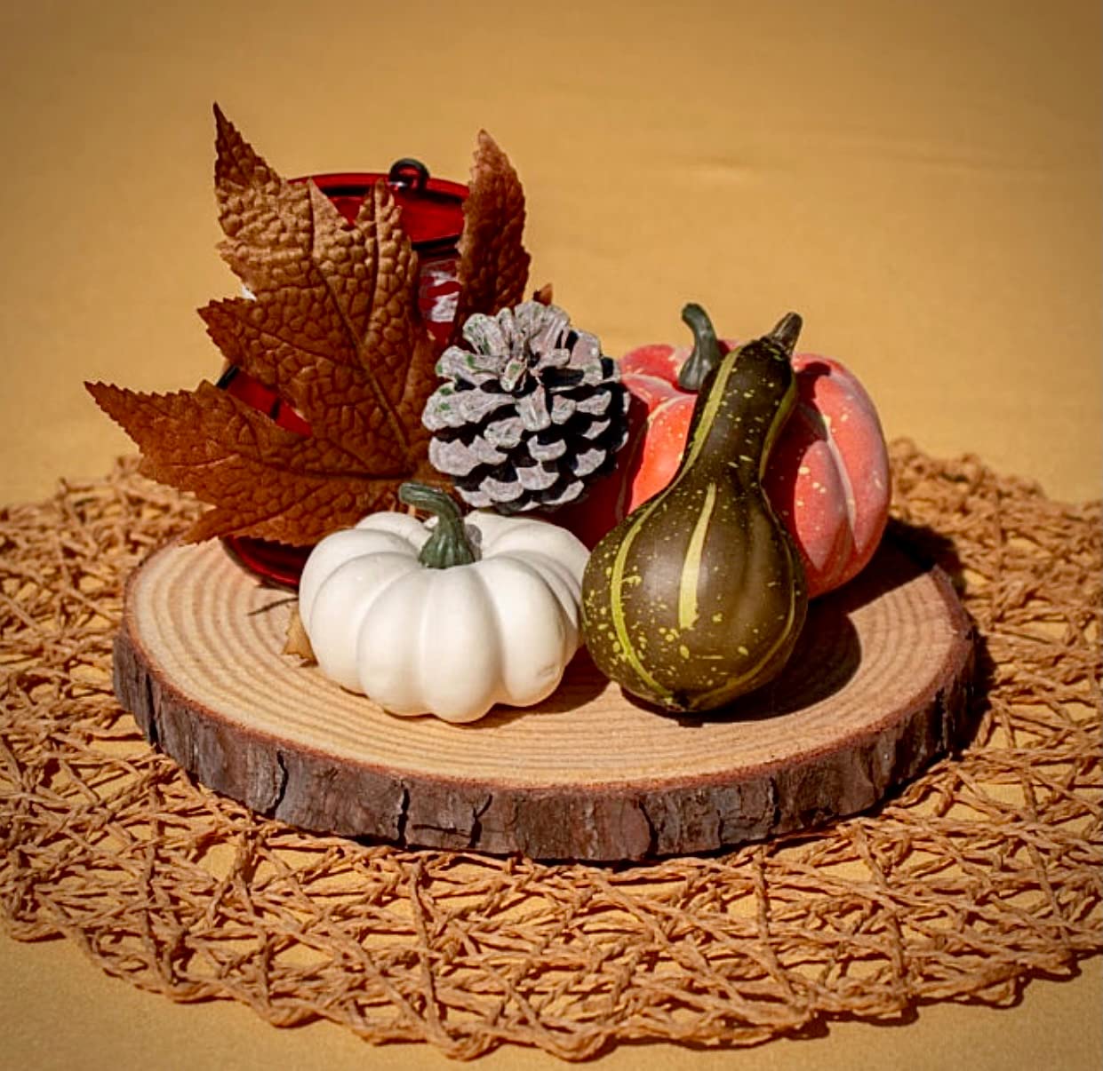Set of (16) 8-9 inch Wood Slices for centerpieces! Natural Wood Rounds for Table centerpieces, Arts and Crafts, and Table Decorations (Set of 16 8-9")