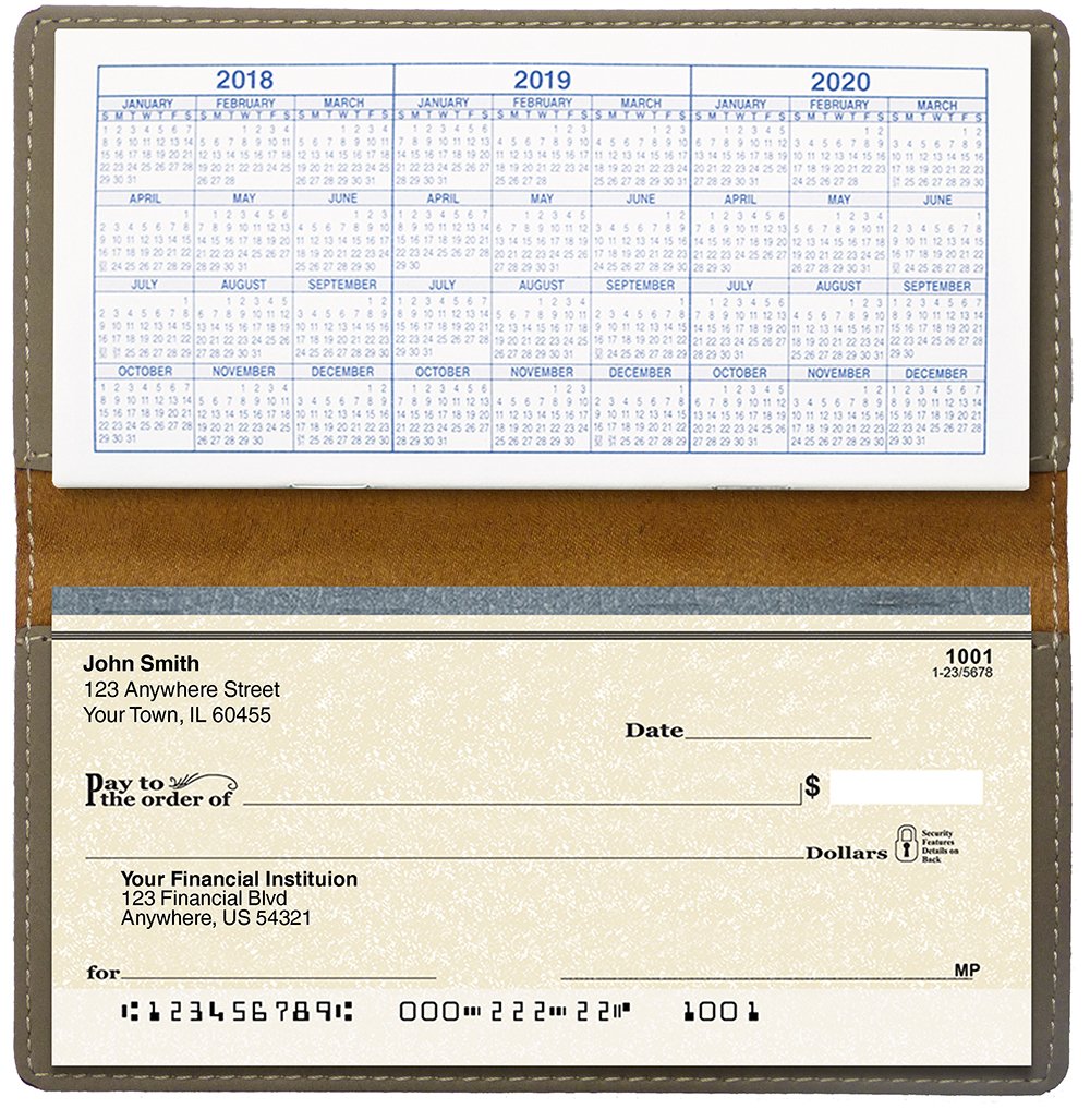 CAROUSELCHECKS Home Sweet Bone Laser Engraved Leatherette Checkbook Cover