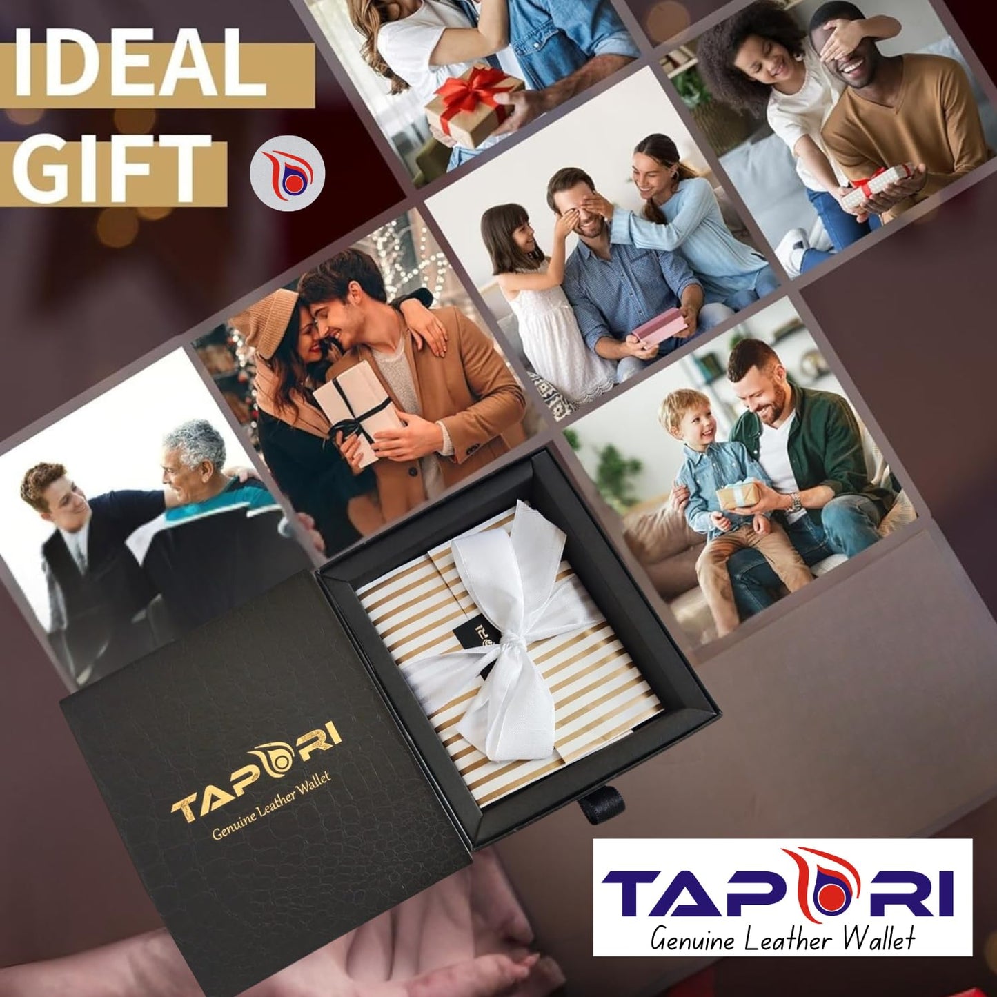 TAPORI Leather Wallets for Men | Men's Leather Bifold Wallet, Multiple Card Slots, ID Window, Zipper Coin Pocket, Available in | (Brown)