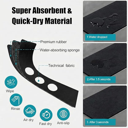 2PCS Faucet Mat for Bathroom Sink 3 Holes: 23.5’’Lx4.5’’W Splash Guard Fits 8