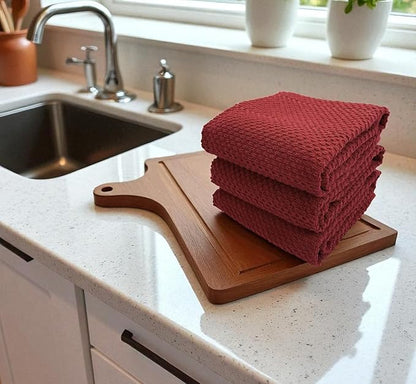 Maroon Dark Red Brick Red Kitchen Hand Dish Towels: Oversized 28" x 18"