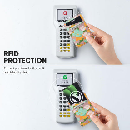 VULKIT Phone Card Holder Wallet Leather Adhesive Pocket RFID Blocking Credit Card Sleeves Stick Back of Phone Smartphones