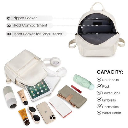 LOVEVOOK Mini Backpack for Women - Light Weight, Waterproof, Fashion - Beige