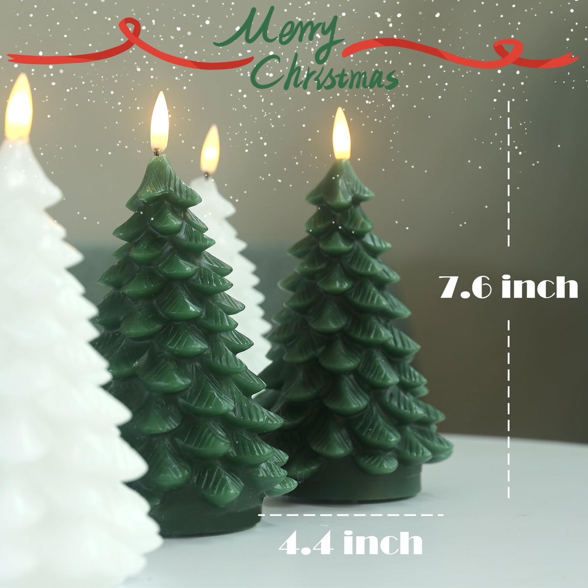 LUSHARBOR Flameless Candles with Remote Timer, 2 Pack Christmas Tree Candles Battery Operated LED Candles Real Wax Holiday Christmas Decoration for Bedroom Party Festival Gift White