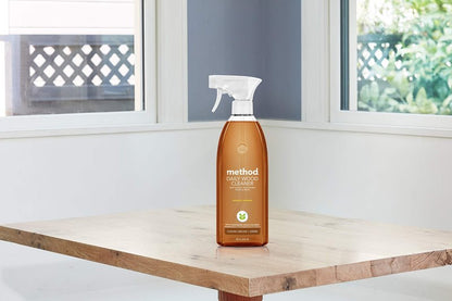 Method Daily Hardwood Cleaner, Almond, Cleans Shelves, Tables and Other Wooden Surfaces While Removing Dust & Grime, 28 Fl Oz, (Pack of 4)