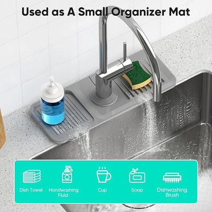 14.6'' Faucet Mat for Kitchen Sink Kitchen Sink Splash Guard Silicone Kitchen