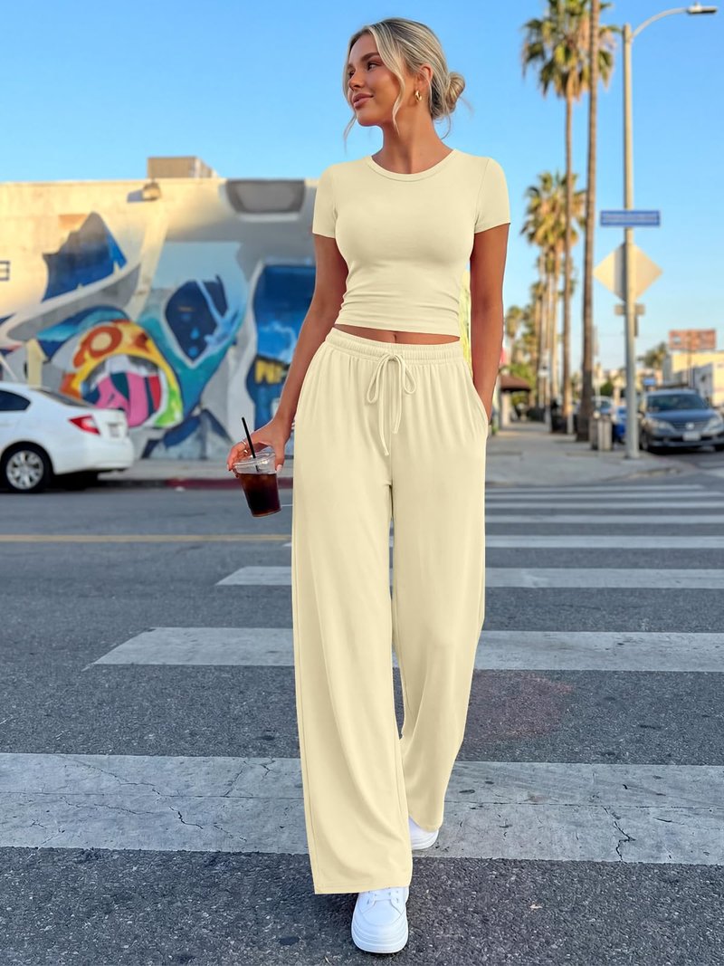Trendy Queen Womens Plus Size 2 Two Piece Set 2026 Summer Workout Beach Vacation Cruise Gym Clothes Spring Fashion Lounge Matching Comfy Airport Travel Outfit Fitness Athleisure‌ Clothing