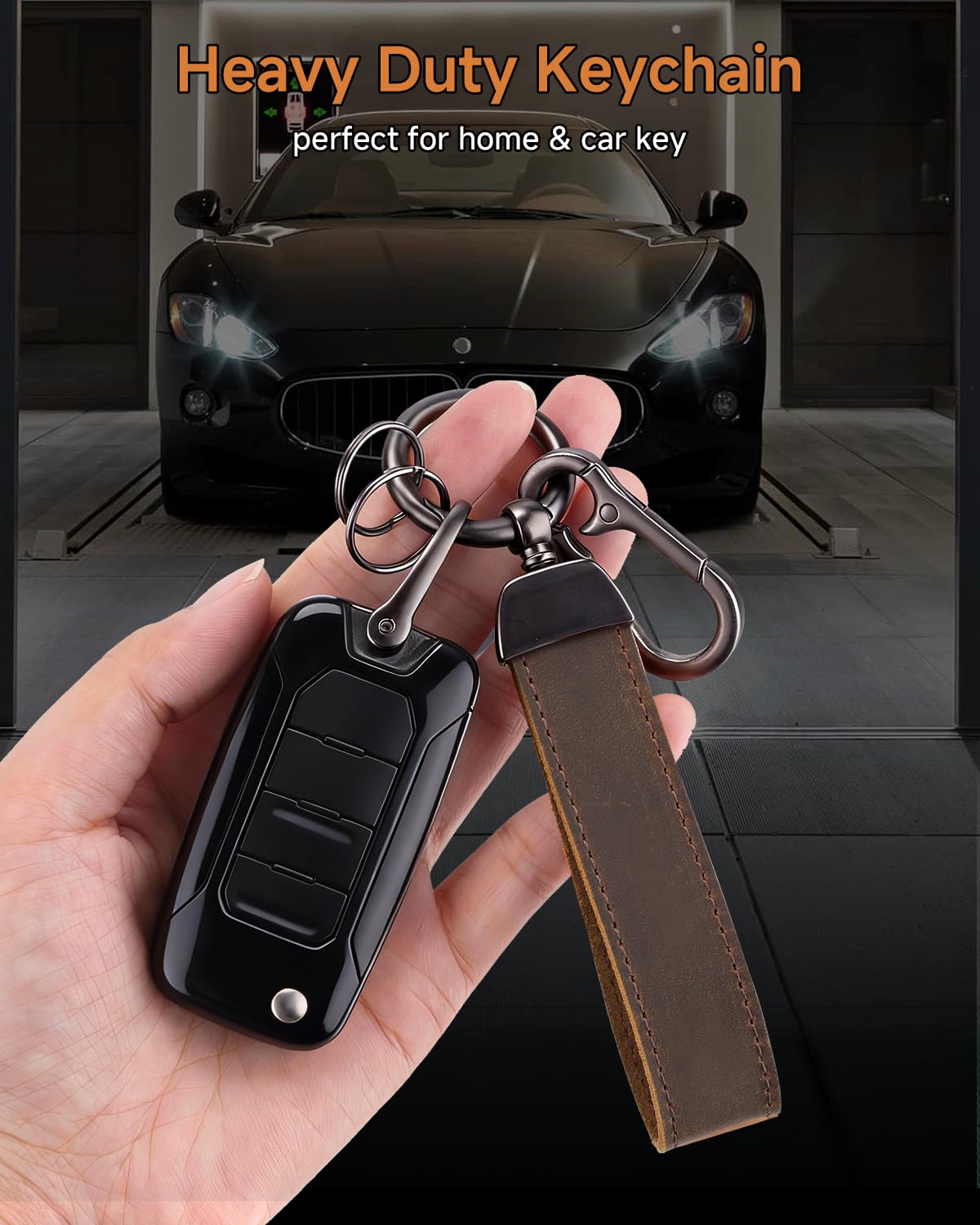 Teskyer Leather Gifts for Men, Premium Leather Gift Set with Slim Wallet, Travel Luggage Tag & Car Keychain, Elegant Gift Box for Father's Day, Birthday, Anniversary, Retirement & Graduation - Coffee