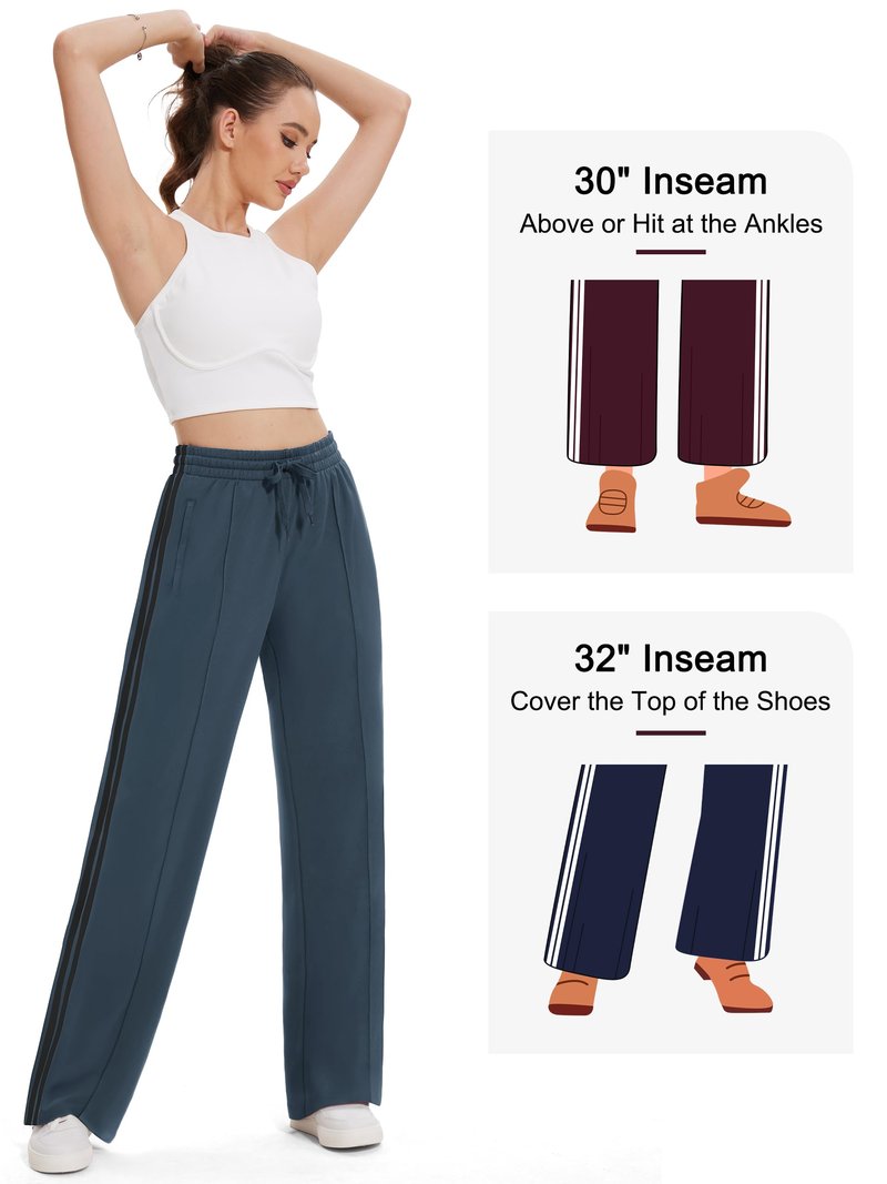 Tapata Women's 32" Inseam Long Track Pants Loose Straight Leg Jogging Sweatpants Warm-Up Sports Athletic Running, Dark Grey, M