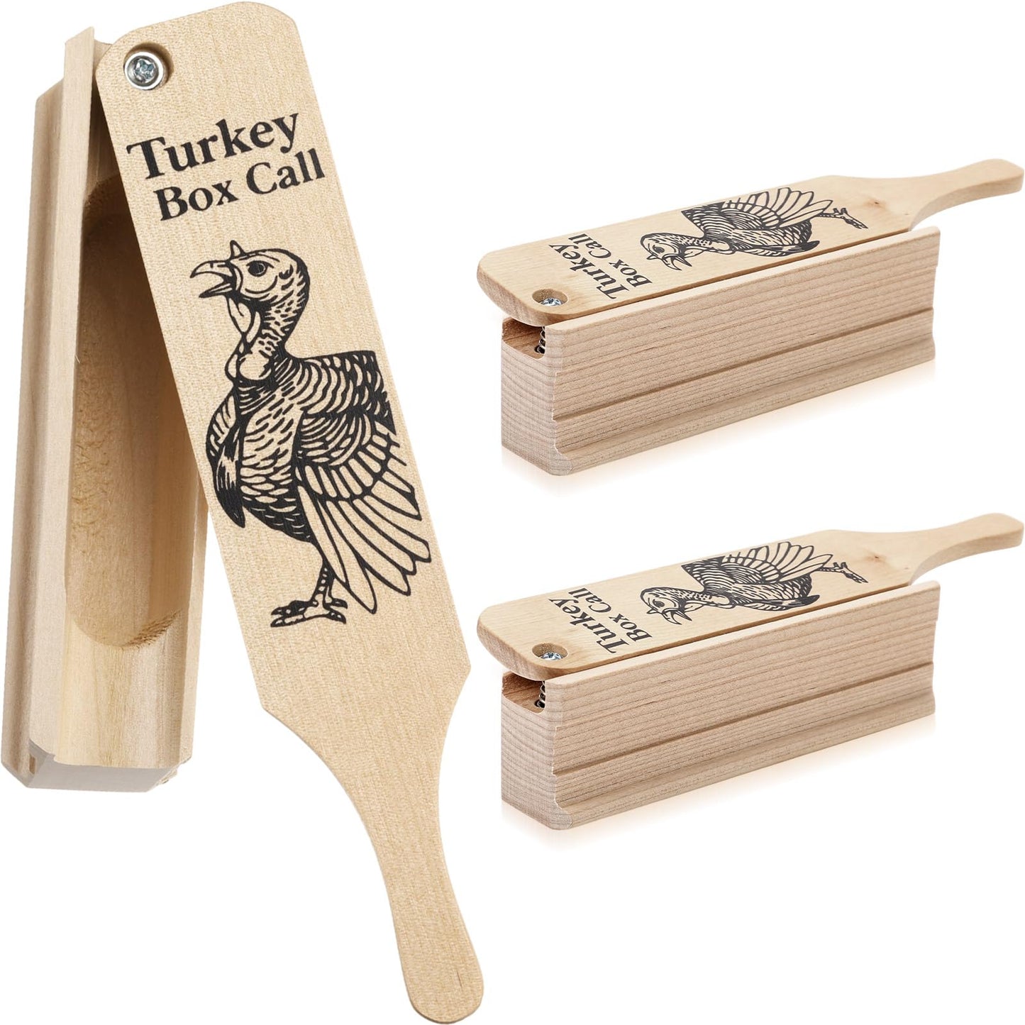 Soulchen 2 Pack Turkey Box Calls for Hunting, Wood Construction, Simulating Wide Range of Realistic Sounds Turkey Calls for Hunters