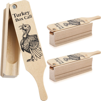 Soulchen 2 Pack Turkey Box Calls for Hunting, Wood Construction, Simulating Wide Range of Realistic Sounds Turkey Calls for Hunters