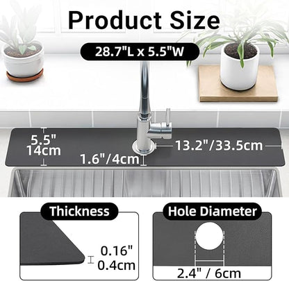 LOPNUR Faucet Mat for Kitchen Sink Protectors, 29 Inch Extra Long Kitchen Sink