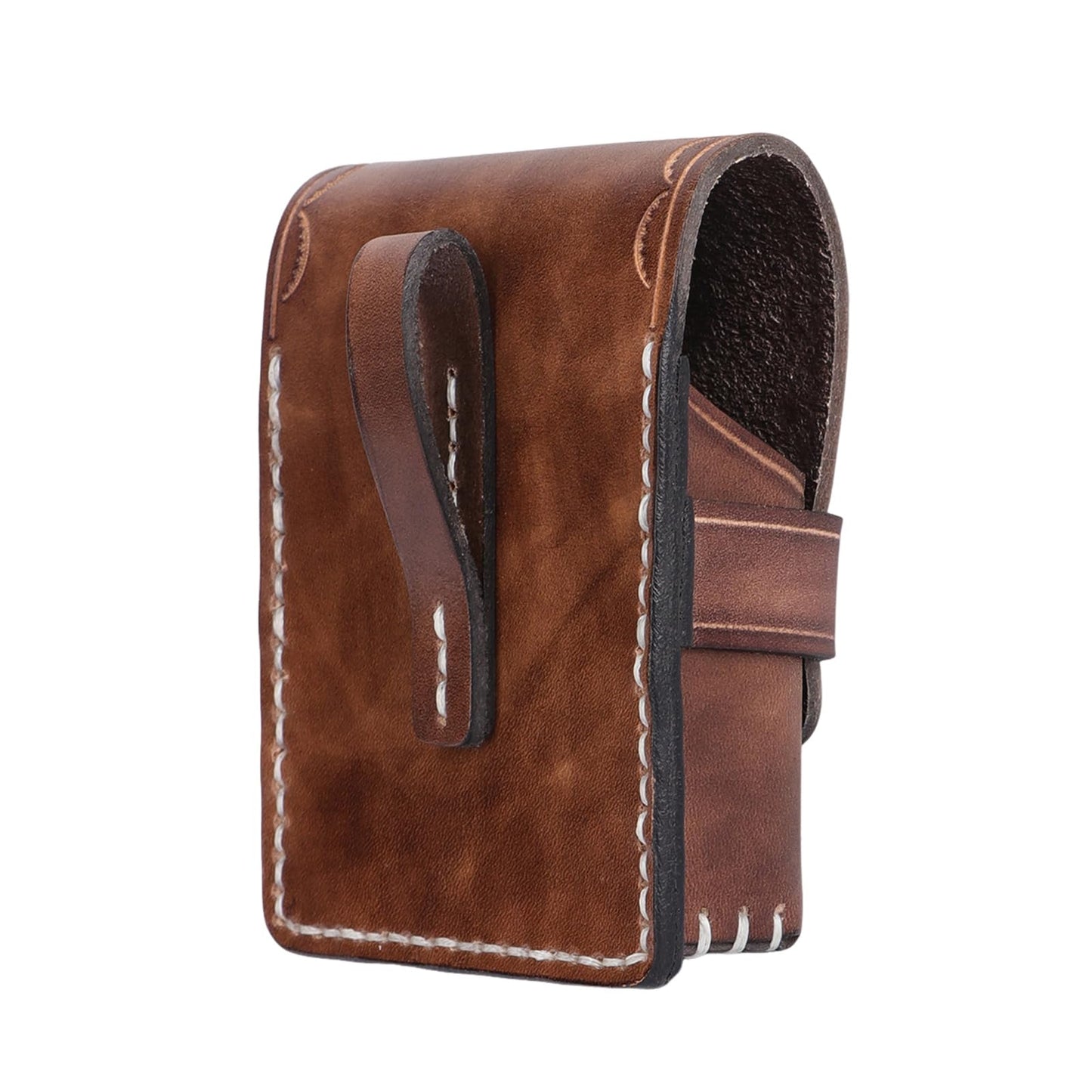 Tourbon Leather Cigarette Box Case Pouch Lighter Holder Playing Cards Secure Storage with 1.7" Belt Loop Travel Accessory