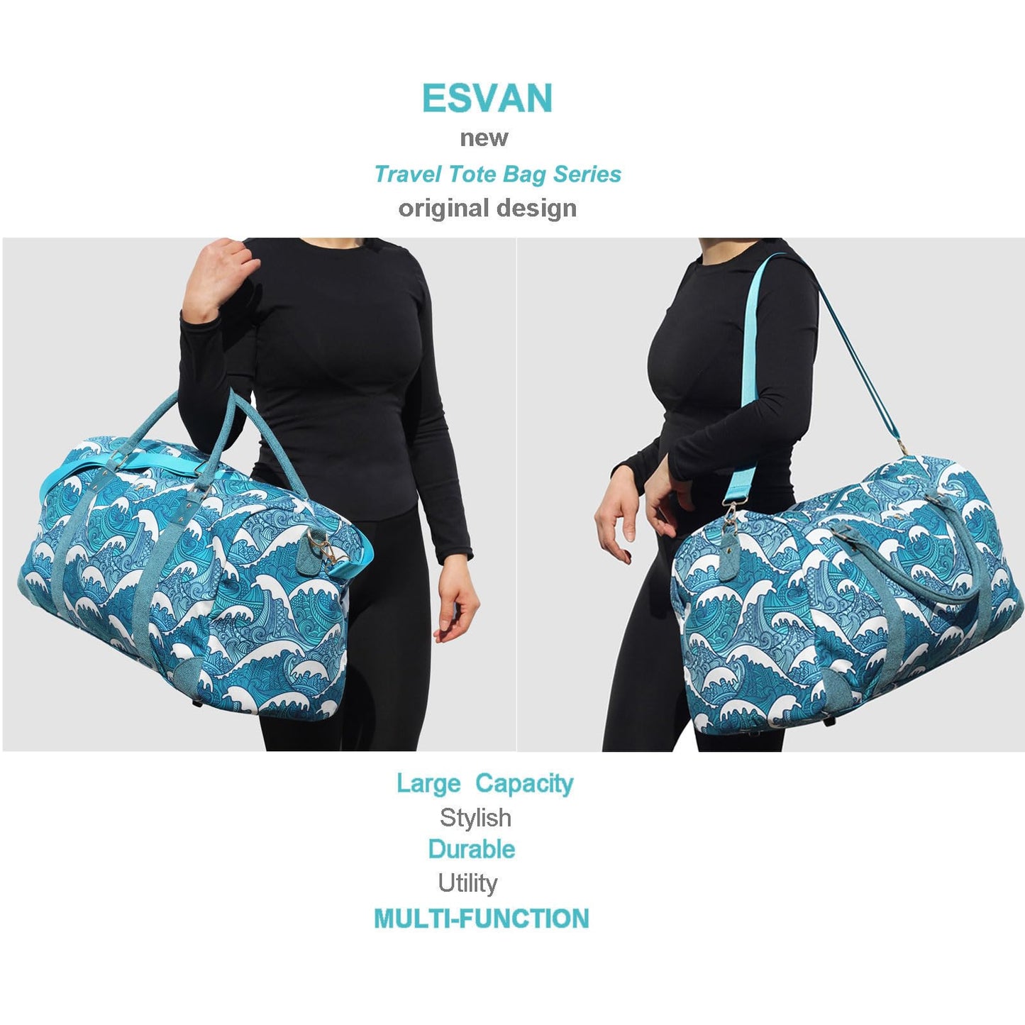 Travel Duffle Bag, Weekender Bag for Women with Shoe Compartment, Carry on Overnight Bag Gym Duffel Bag, Mommy Hospital Bags