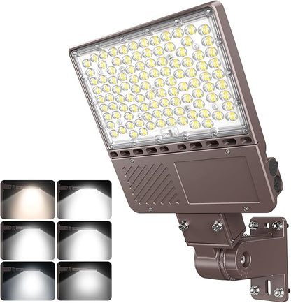 9PCS LED Parking Lot Lights 150W 120W 90W, LED Shoebox Light 5700K 5000K 4500K Adjustable Arm&Slip Fitter, DLC Listed Outdoor Pole Light with Photocell, IP65 Commercial Street Area Lighting 100-277V