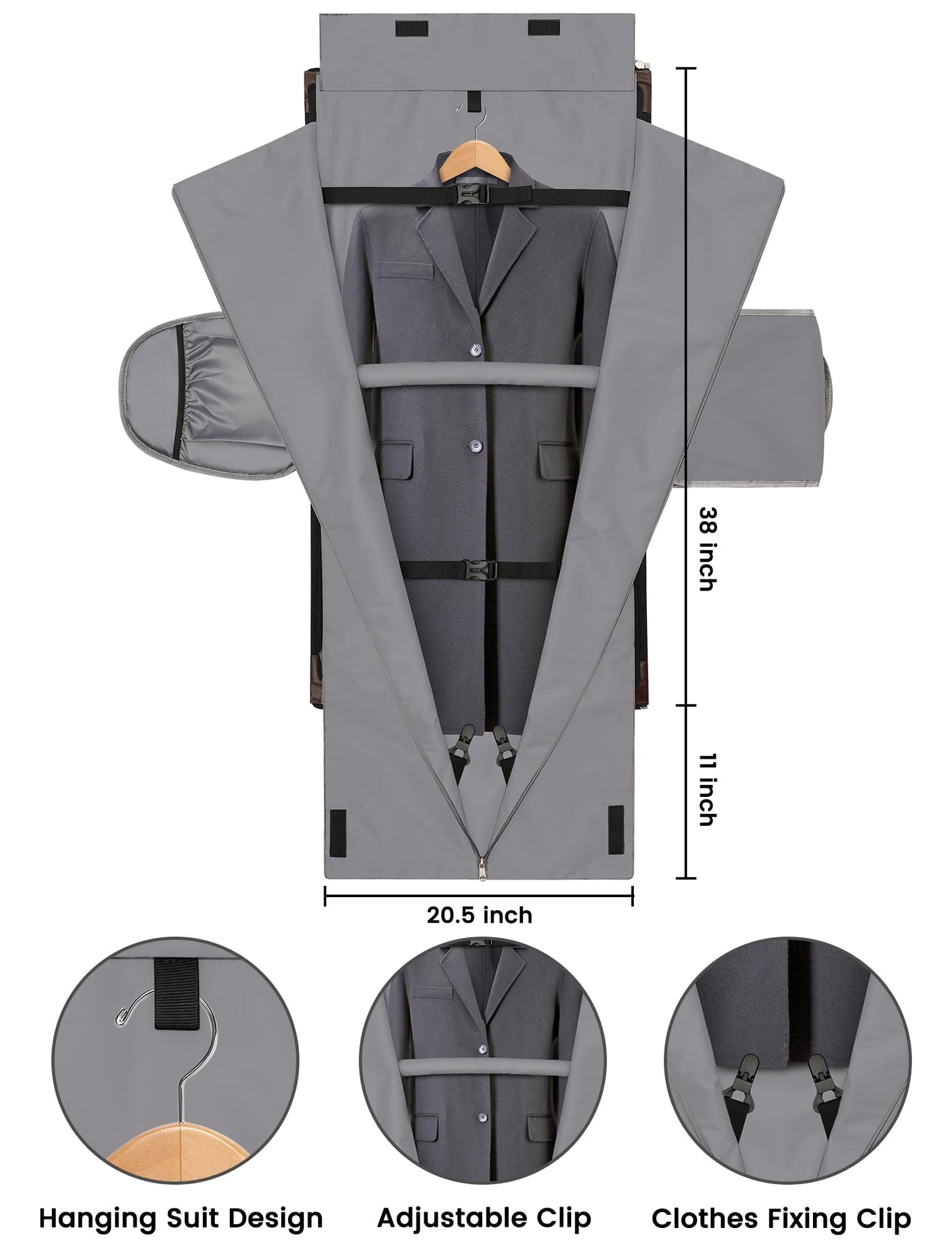 Jiefeike Garment Bags for Travel,Travel Garment Duffle Bag with Shoe Pouch for Men Women,Convertible Garment Bags for Travel Carry on 2 in 1 Hanging Suit Bag for Weekender Business Overnight