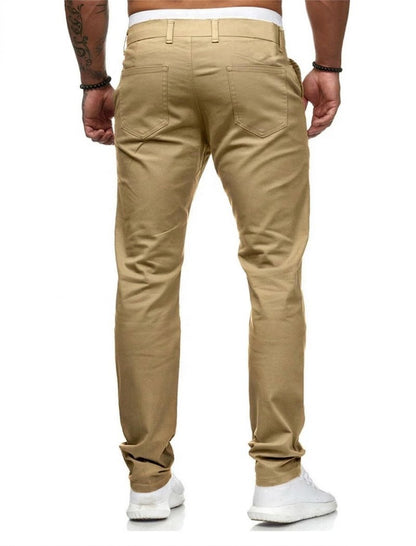 HUNGSON Mens Chinos Dress Pants Slim Fit Stretch Classic Golf Trousers Lightweight Breathable Khakis Casual Travel Slacks Versatile Outdoor Bottoms Khaki 32x30