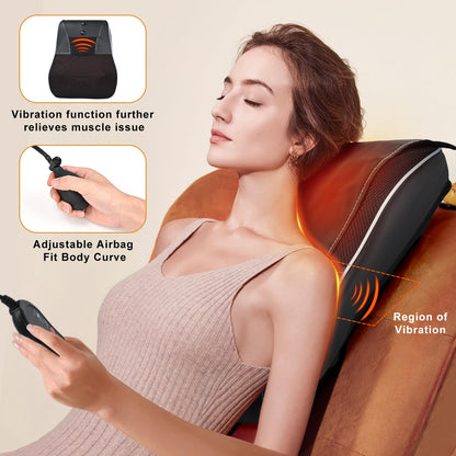 Shiatsu Neck and Back Massager with Heat,Neck Massager for Pain Relief deep Tissue,3D Kneading Massage Pillow for Back,Shoulder,Leg,Gifts for Mom,Dad,Women (Black)