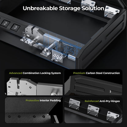 ONNAIS Large Biometric Gun Safe for Handgun with Fingerprint Keypad Lock